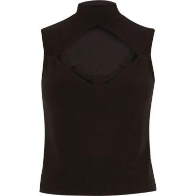 River Island Womens Cut-out Turtleneck Crop Top