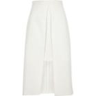 River Island Womens White Wrap Midi Skirt