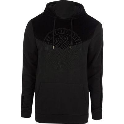 River Island Mens 'golden State' Velvet Block Hoodie