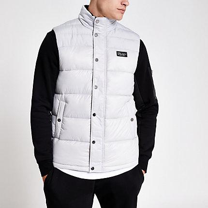 River Island Mens Prolific Wetlook Padded Gilet
