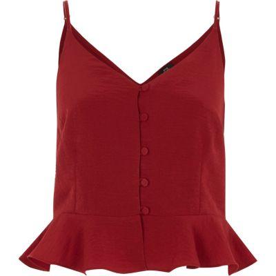River Island Womens Frill Hem Cropped Cami Top