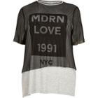 River Island Womens Plus Mesh Print T-shirt