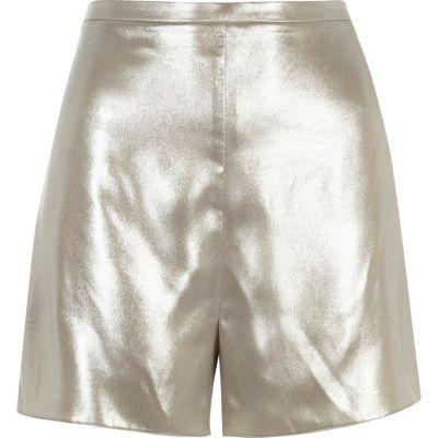 River Island Womens Silver High Rise Shorts