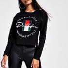 River Island Womens Prolific Printed Long Sleeve Crop Top