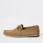 River Island Mens Suede Embossed Snaffle Loafers