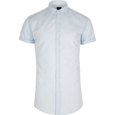 River Island Mens Slim Fit Short Sleeve Button-down Shirt