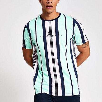River Island Mens Stripe Maison Riviera T-shirt