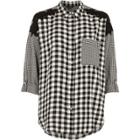 River Island Womens Mixed Gingham Print Oversized Shirt