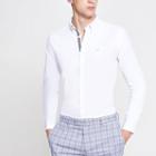 River Island Mens White Embroidered Muscle Fit Shirt