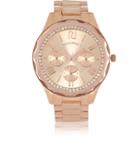 River Island Womens Gold Tone Faceted Diamante Face Dial Watch