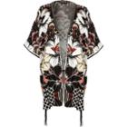 River Island Womens Floral Print Tassel Trim Kimono Jacket