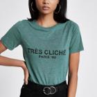 River Island Womens Marl 'tres Cliche' T-shirt
