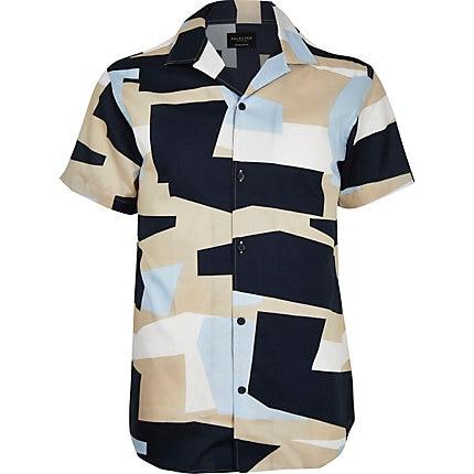 River Island Mens Selected Homme Geo Print Shirt