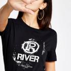 River Island Womens Ri Graffiti Print Fitted T-shirt