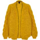 River Island Womens Yellow Chunky Cable Knit Cardigan