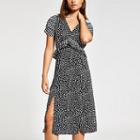 River Island Womens Polka Dot Puff Sleeve Midi Dress