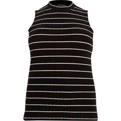 River Island Womens Plus Stripe Brushed Rib Tank Top