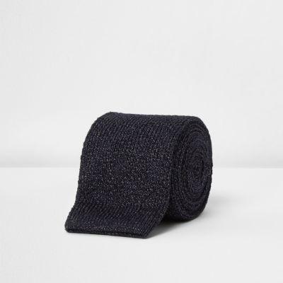 River Island Mensnavy Sparkly Knit Tie
