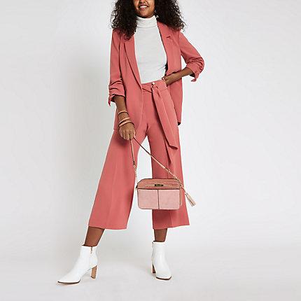 River Island Womens Sash Belt Cropped Wide Leg Culottes