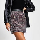 River Island Womens Boucle Button Mini Skirt