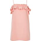 River Island Womens Petite Pleated Frill Cold Shoulder Dress