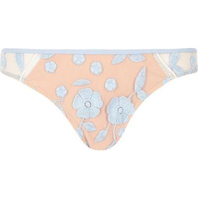 River Island Womens Floral Lace Low Rise Bikini Bottoms