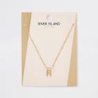 River Island Womens Gold Plated 'r' Initial Necklace