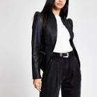 River Island Womens Faux Leather Puff Sleeve Jacket