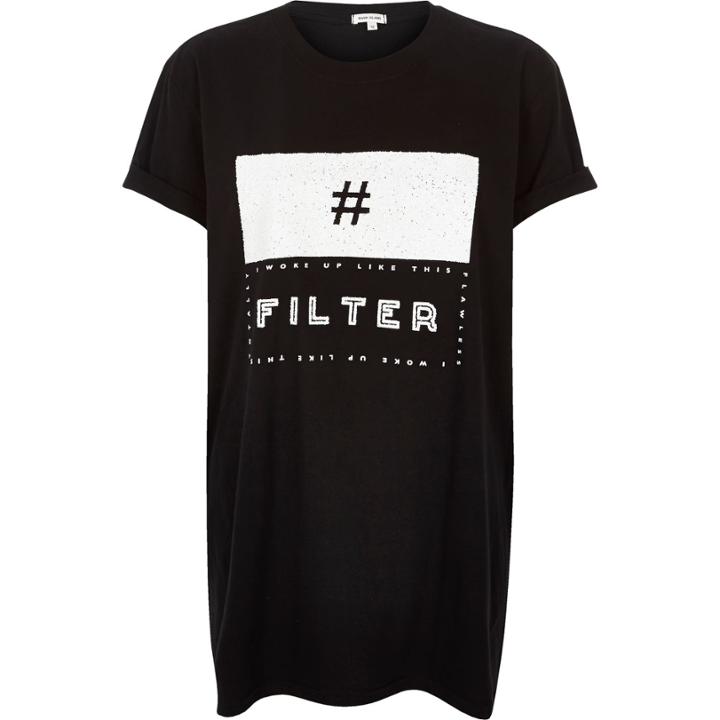 River Island Womens Textured Print Oversized T-shirt