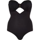 River Island Womens Ruched Cut Out Tie Back Swimsuit