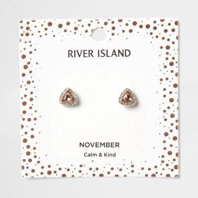 River Island Womens Gem November Birthstone Stud Earrings
