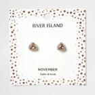 River Island Womens Gem November Birthstone Stud Earrings