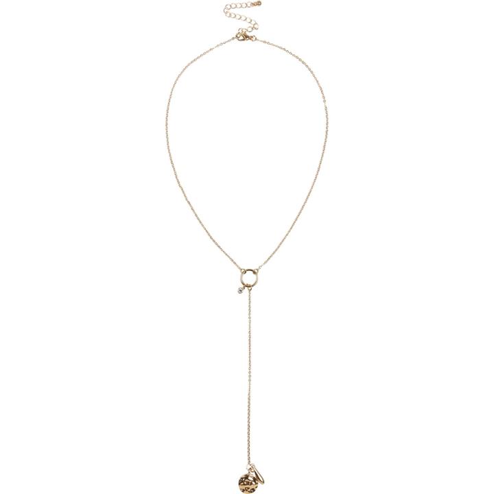 River Island Womens Gold Tone Circle Drop Necklace