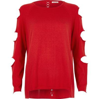River Island Womens Slash Sleeve Ladder Back Top