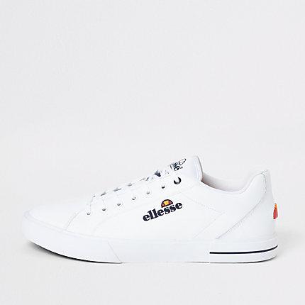 River Island Mens Ellesse White Taggia Leather Trainers