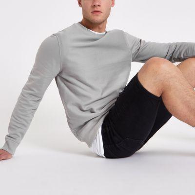 River Island Mens Twill Crew Neck Slim Fit Sweatshirt
