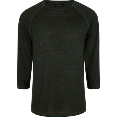 River Island Mens Raglan Sleeve Slim Fit T-shirt