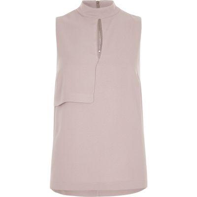 River Island Womens High Neck Sleeveless Keyhole Top