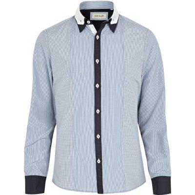River Island Mens Contrast Placket Double Collar Shirt