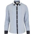 River Island Mens Contrast Placket Double Collar Shirt
