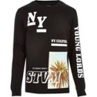 River Island Mensblack Systvm New York Print Sweatshirt