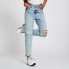 River Island Womens High Waist Tapered Ripped Jeans