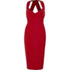River Island Womens Wrap Front Fitted Midi Dress