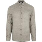 River Island Mens Herringbone Slim Fit Button-down Shirt