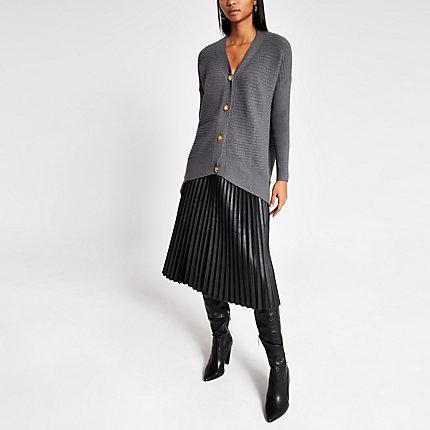 River Island Womens Rib Knitted Oversized Cardigan