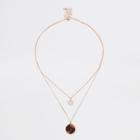River Island Womens Gold Tone And Yellow Circle Necklace