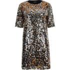 River Island Womens Silver Sequin T-shirt Dress