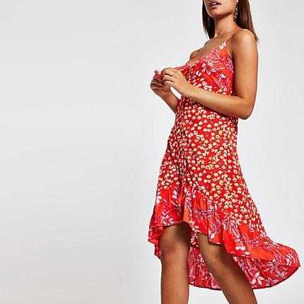 River Island Womens Print Button Front Beach Dress