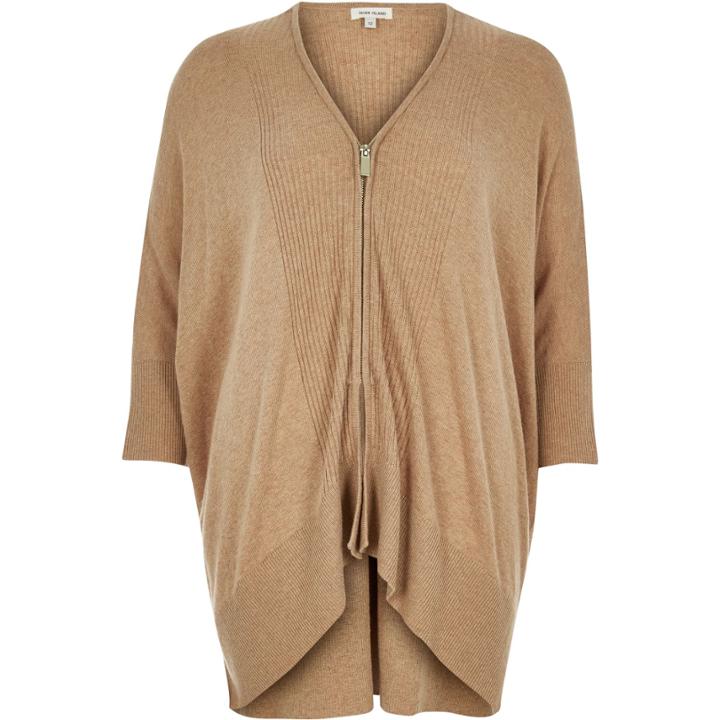River Island Womens Knitted Zip-up Cardigan