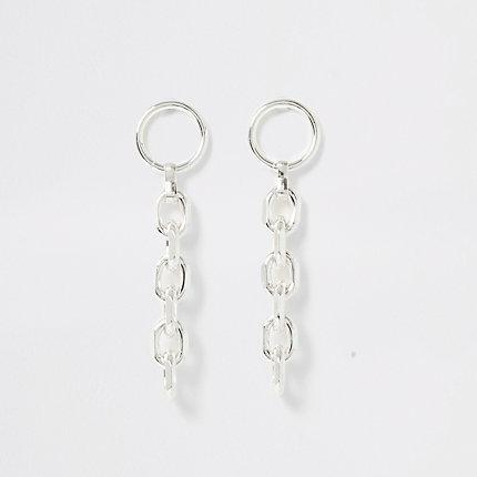 River Island Womens Silver Color Chain Drop Earrings